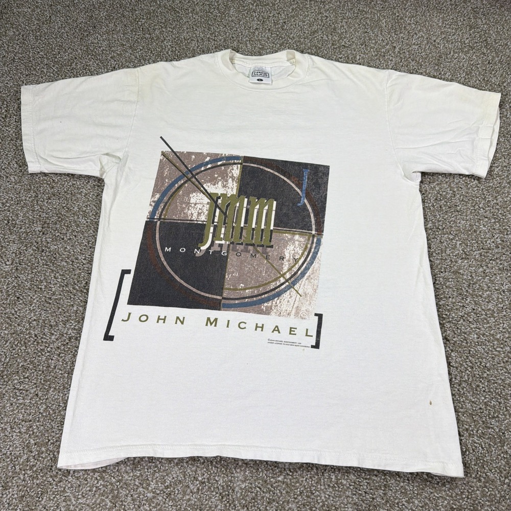 Vintage John Michael Montgomery Shirt 1995 Size Large Double Sided Country Music